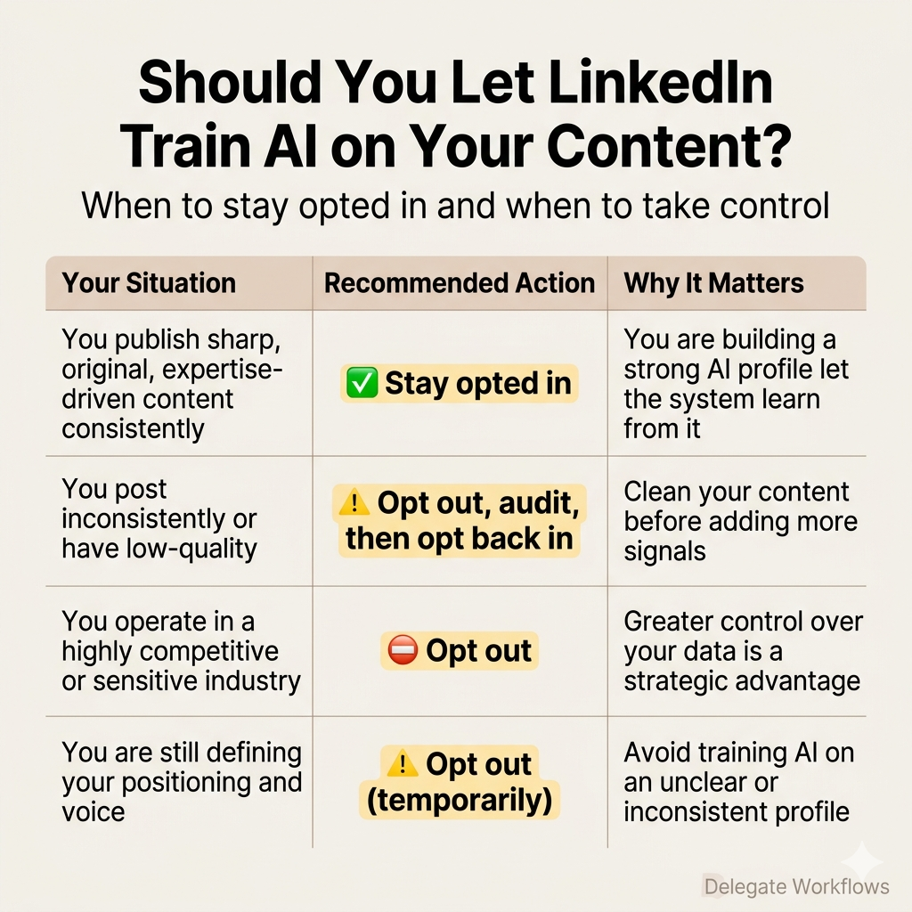 LinkedIn AI identifying key content signals like engagement and consistency
