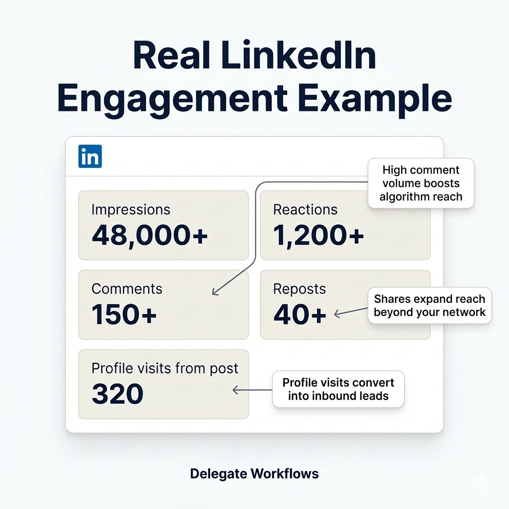 LinkedIn growth strategy for B2B founders dashboard showing engagement analytics