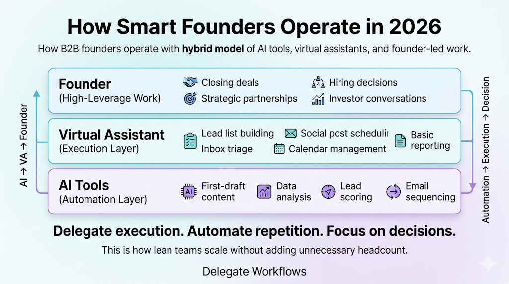Virtual Assistant vs. Full-Time Hire modern operating model with AI tools